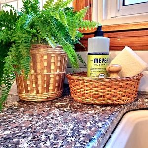 2 Pc Small Vintage Woven Basket Set